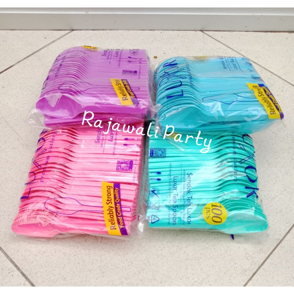 Sendok Teh Warna isi 100pcs/Sendok Plastik/Sendok Teh/Sendok Kopi/Sendok Tanggung/Sendok Teh Warna/S