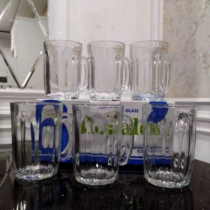 Mug Royalex FM360 & FM300 Set Isi 6 Pcs | Tempered Glass Mug | Gelas Jadoel BATAM