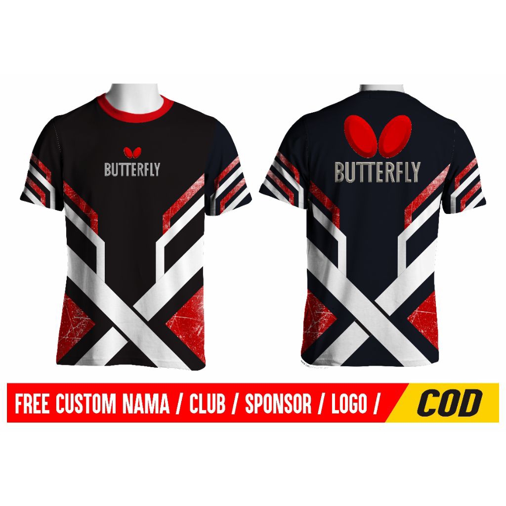 KAOS JERSEY PINGPONG BUTTERFLY X #TENIS MEJA