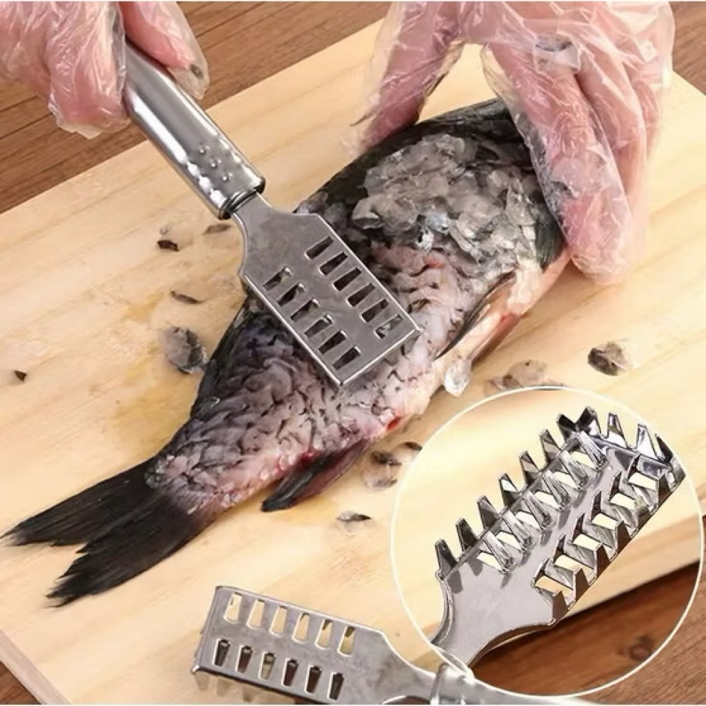 Alat Pembersih Sisik Ikan Stainless Steel Kerokan Sisik Ikan Praktis