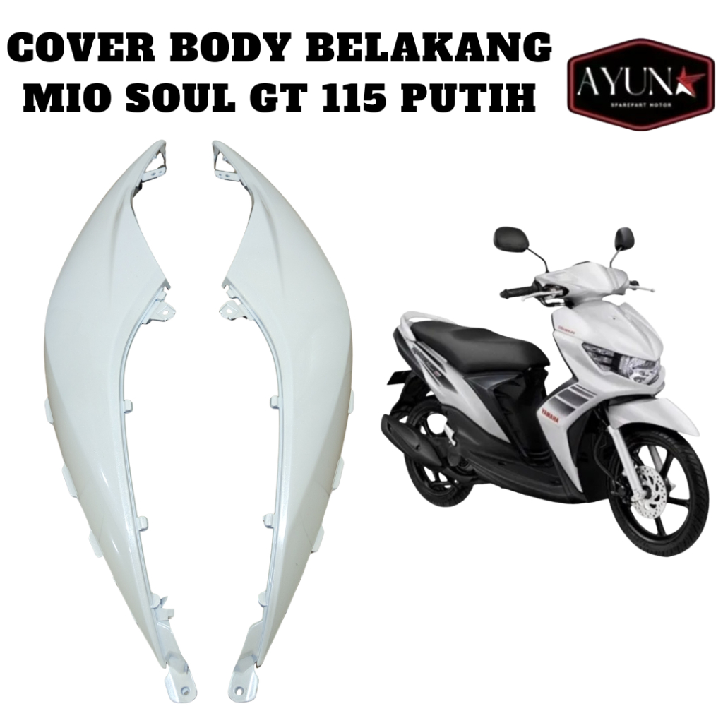 Cover Body Belakang Yamaha Mio Soul GT 115 Bodi Samping Mio Soul GT PUTIH Tenshi