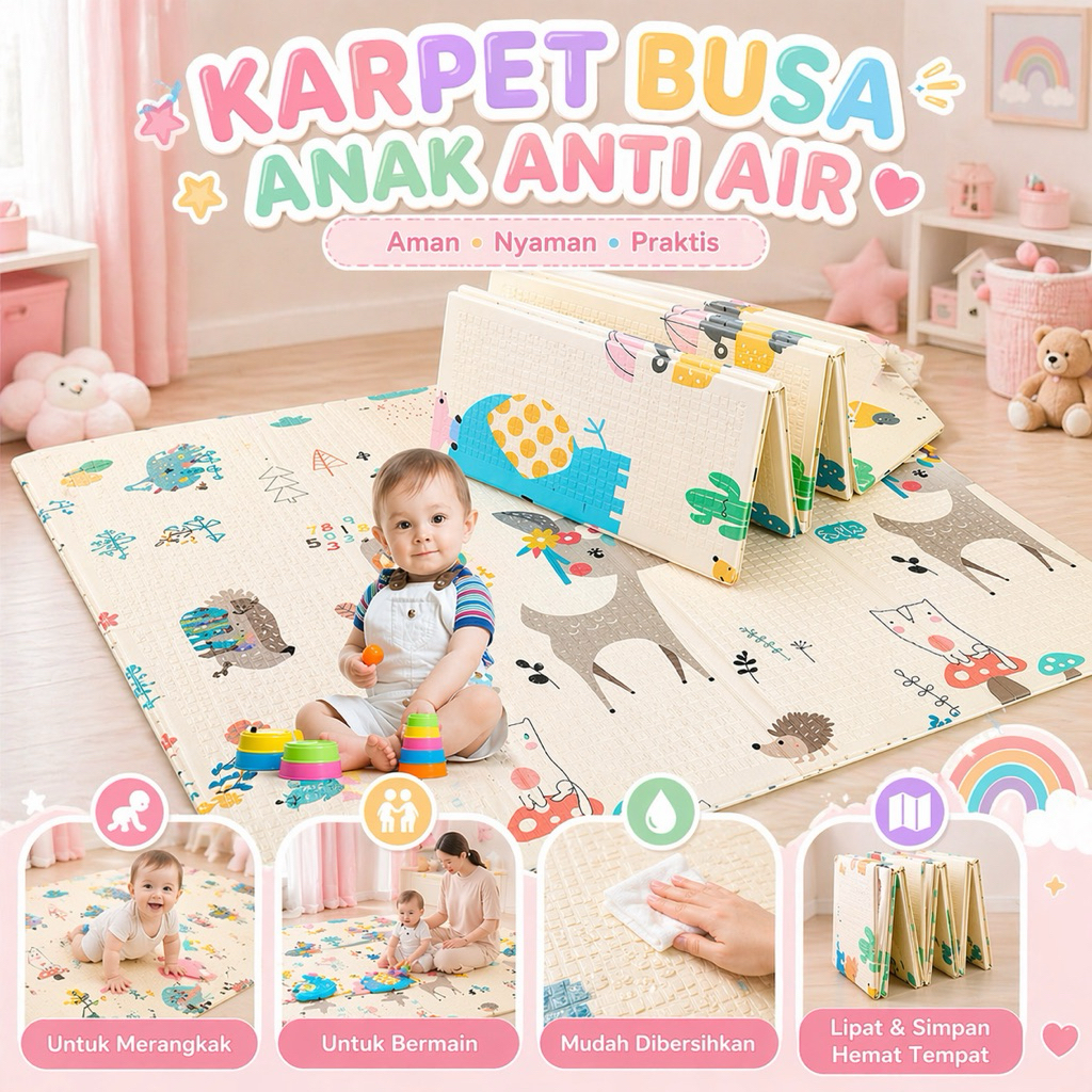 KARPET BUSA ANAK ANTI AIR/ PLAY MATE ANAK/KARPET ANAK BERMAIN