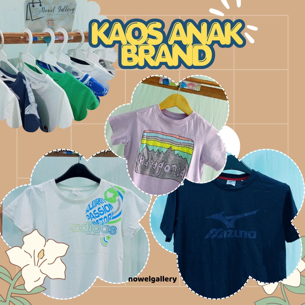 Kaos anak Brand/ Adidas/ Patagonia/Mizuno