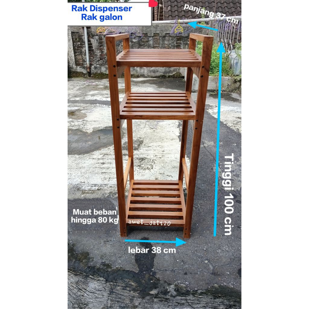 Rak galon rak dispenser Kayu Jati minimalis rak susun serbaguna