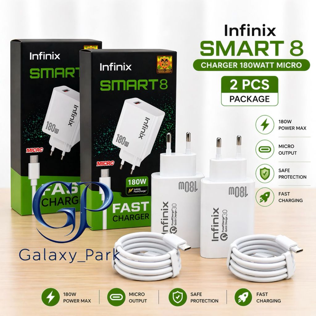 Charger infinix smart8 5G 180W Ori Support FastCharging kompatible semua hp smartphone android Terla