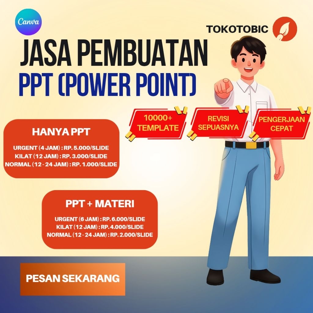 JASA PEMBUATAN PPT (PPT, PPT+MATERI)