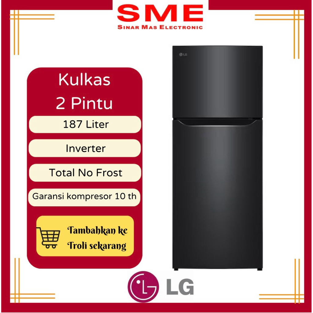 Kulkas / Lemari Es LG 187 L INVERTER HITAM
