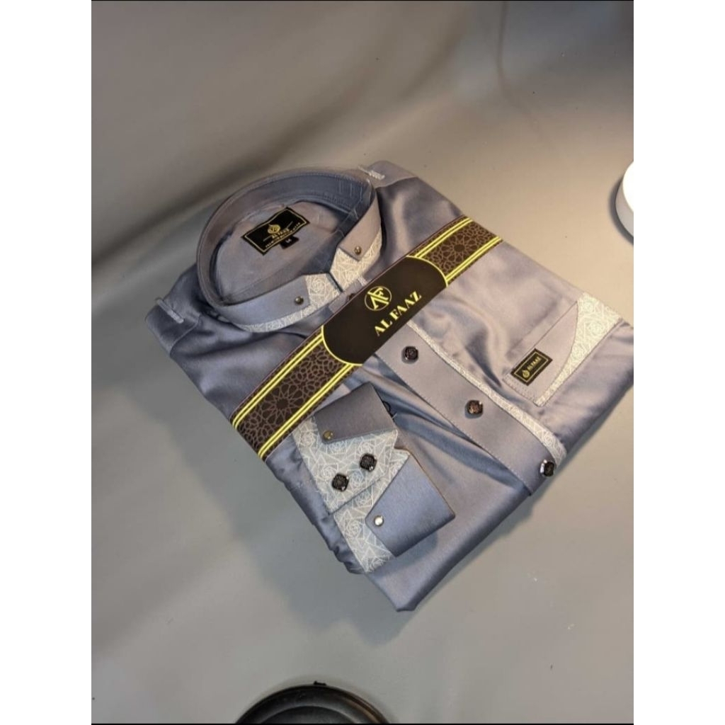 Jubah Alfaaz bahan katun / Jubah pria lokal Temboro model kerah Shanghai / Gamis pria