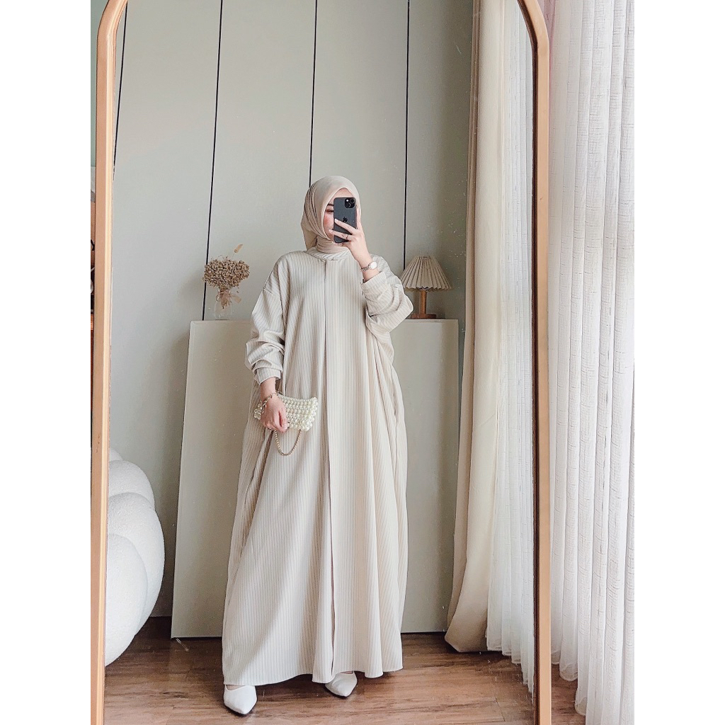 CANDY LADY Abaya Stripe Maxi / Gamis Motif Wanita Terbaru Abaya Umroh Motif Garis-garis Bestseler