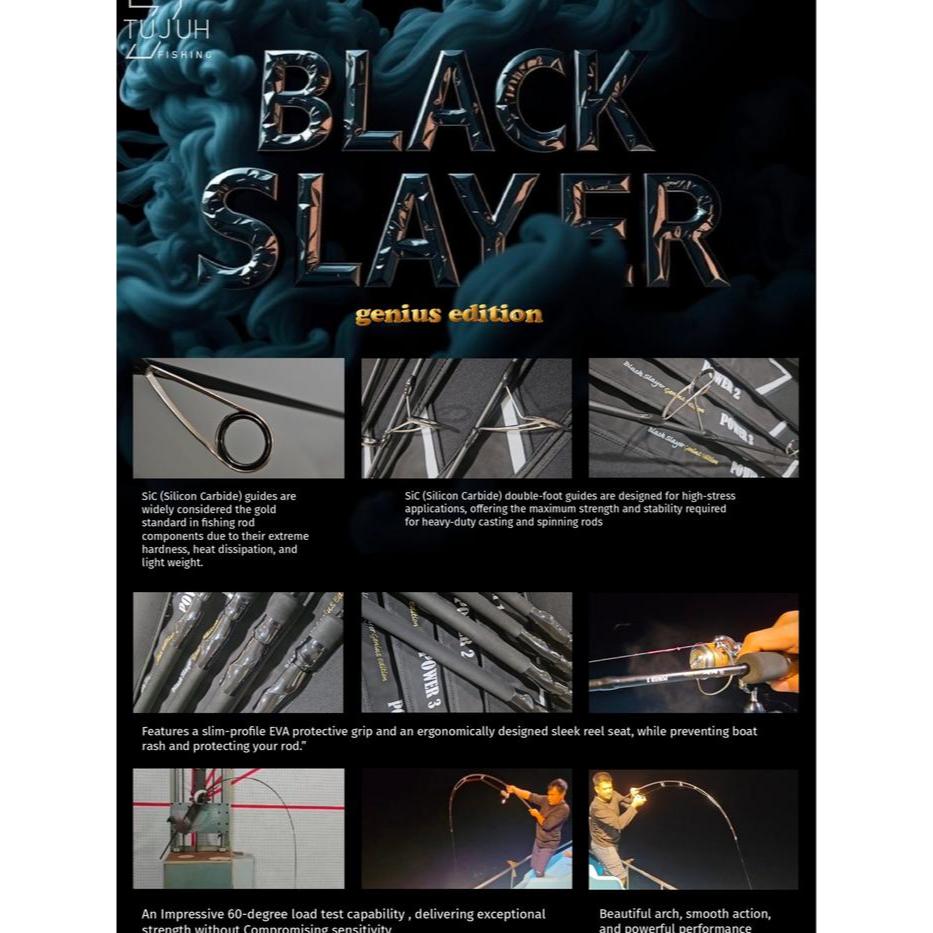 Rod Joran Pancing Black Slayer Genius Edition Spinning Rod Joran Pancing Jigging Light Jigging