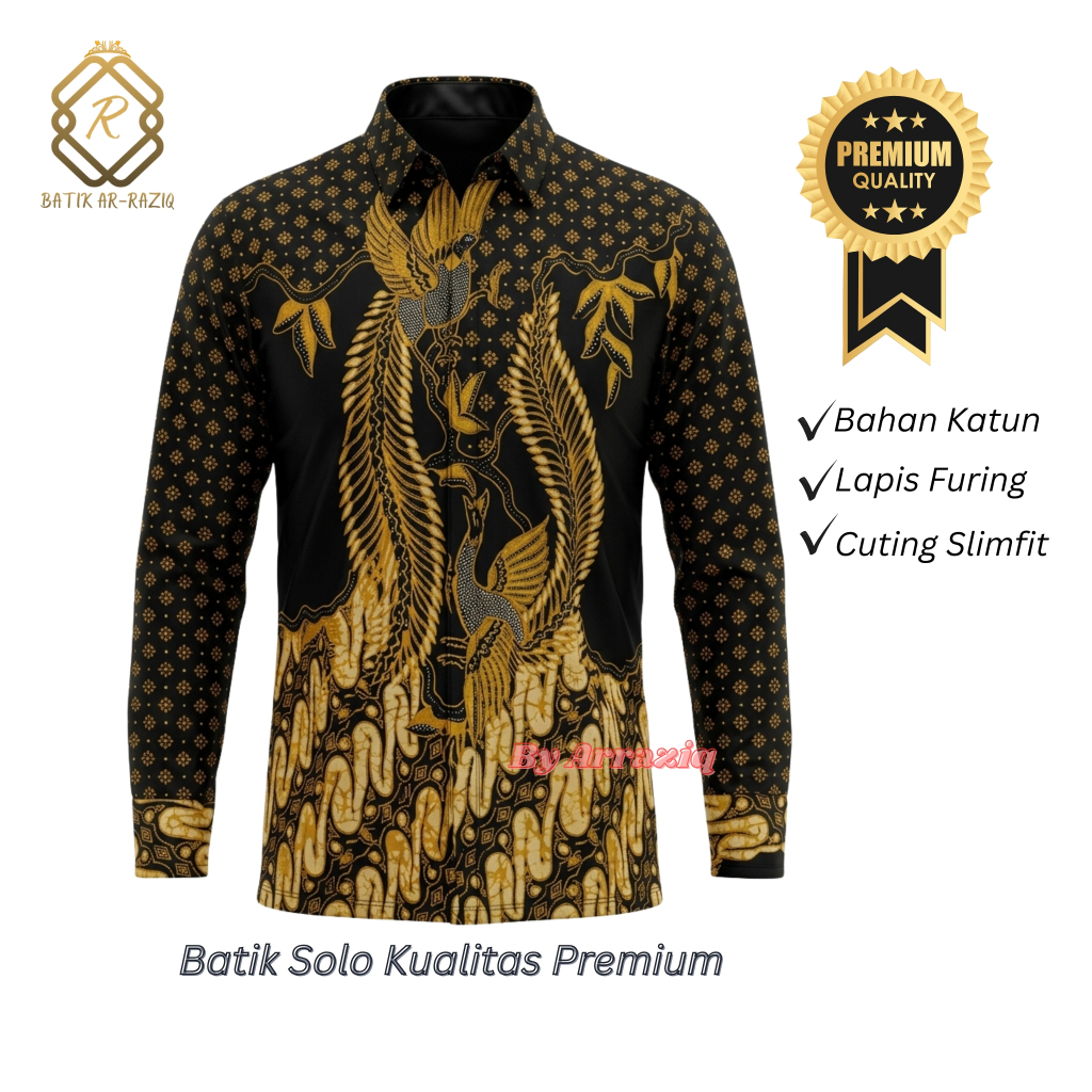 Kemeja Batik Motif Adyatma Lengan Panjang Lapis Furing bahan Katun Kualitas Premium
