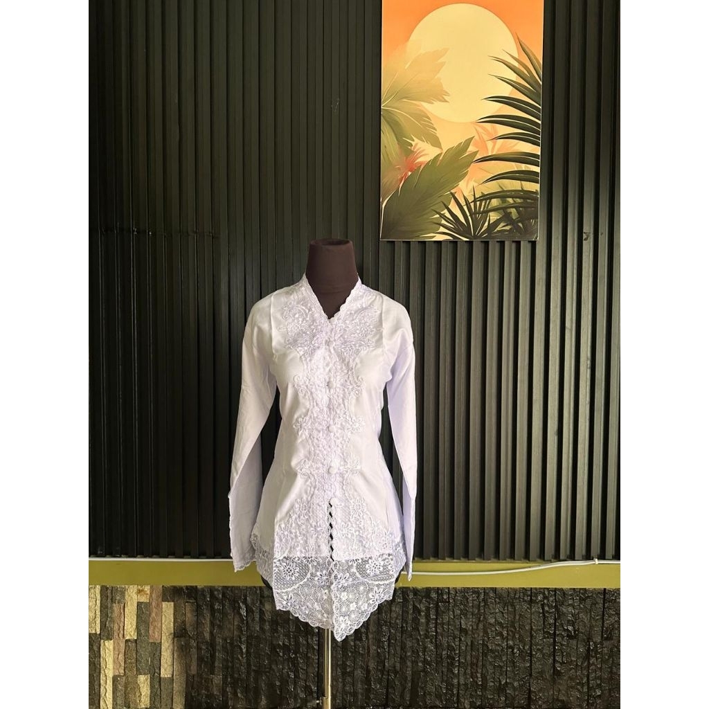 KEBAYA ENCIM BORDIR PUTIH SENADA / KEBAYA SEKOLAH SMP SMA