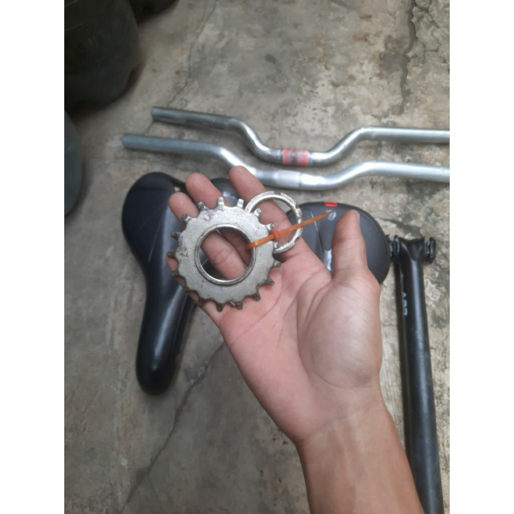 Unbrand Cog Set (Cog + Lockring) Steel 17T/17 T Sepeda Fixie Fixed Gear Track