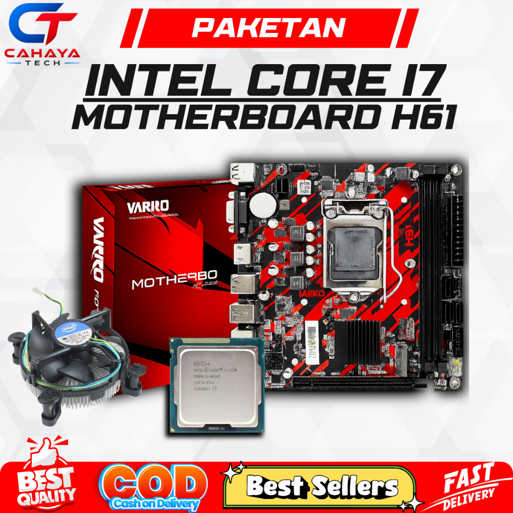 PAKETAN Intel Core i5 3470 | i7 2600 | i7 3770 (Gen2/3) + Motherboard H61 Nvme GARANSI Resmi 1 Tahun