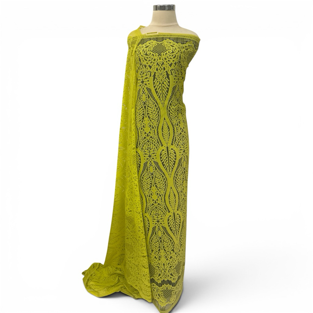 bahan kain kebaya katun doff hijau lemon semi perancis lilac lavender