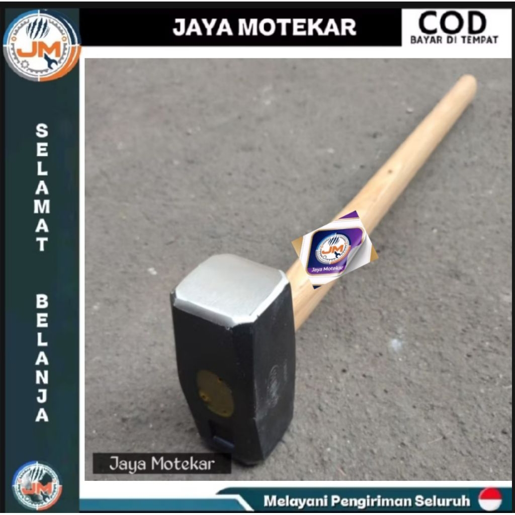 Palu Godam 5 Kg Gagang Kayu Palu Batu Palu Bodem 5kg SANDS Sledge Hammer Wood Handle