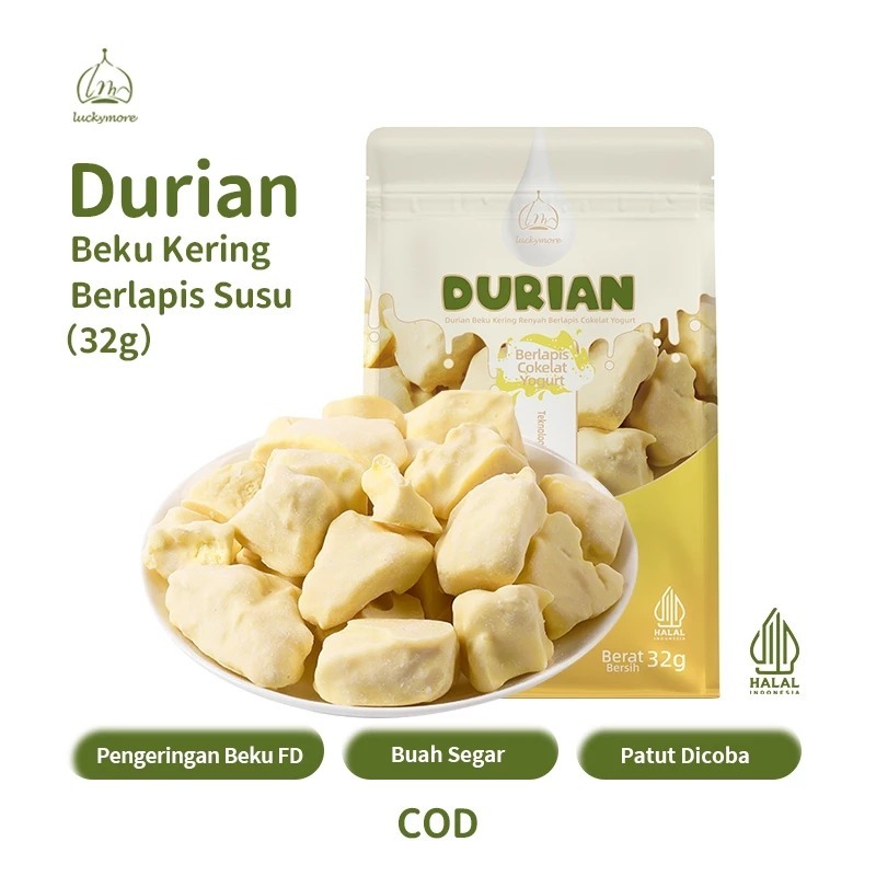 Luckymore-HALAL-Durian-Beku-Kering-Renyah-Berlapis-Coklat-32gr-Durian-Buah-Durian-Keripik-Durian-Ker