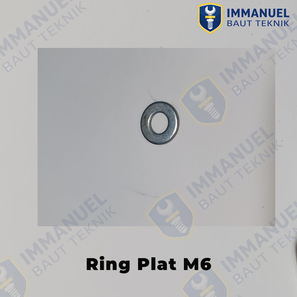 Ring Plat M6 Putih Ring Datar 6mm Washer M6
