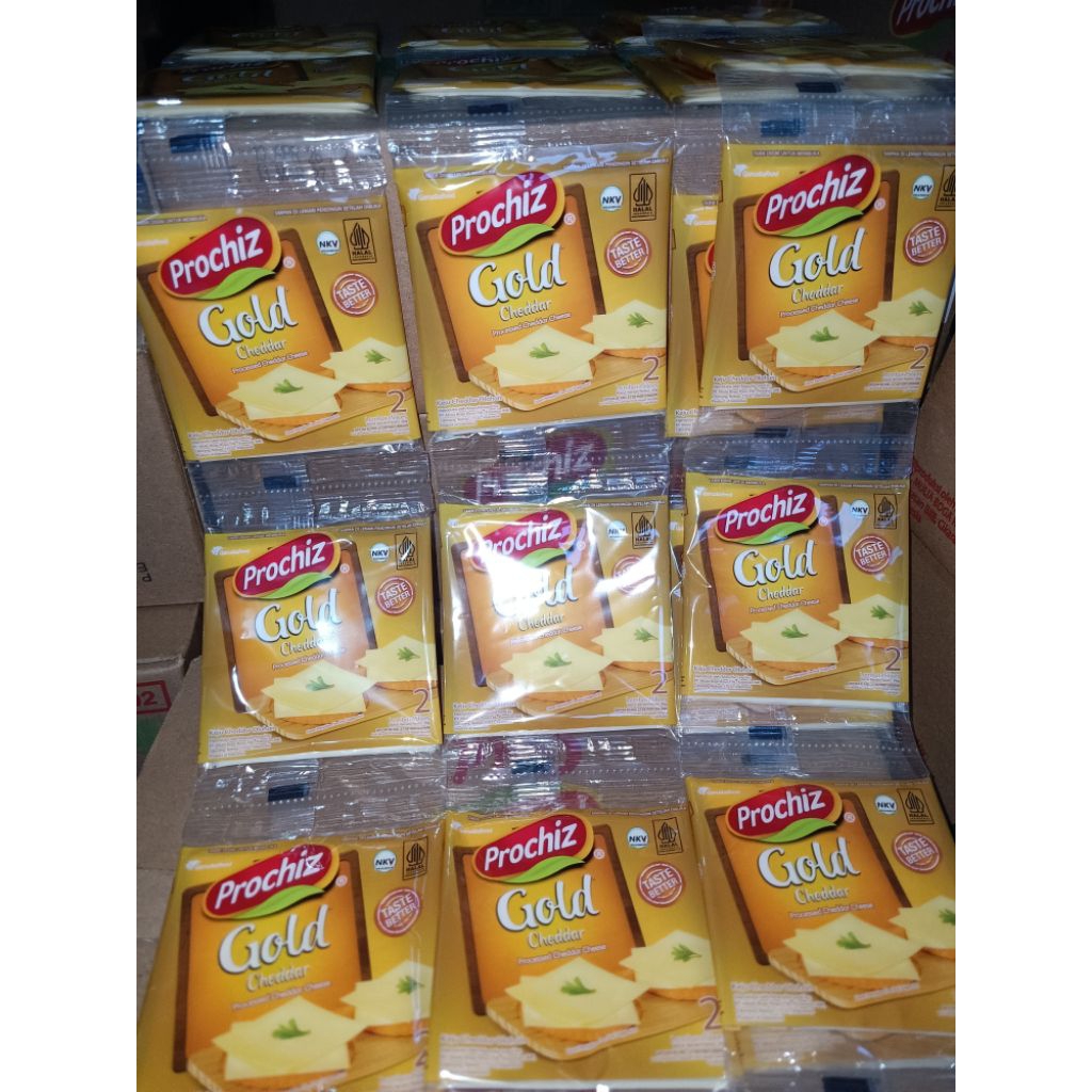Keju Prochiz Gold Cheddar slice 2 Satu Renceng 8sachet
