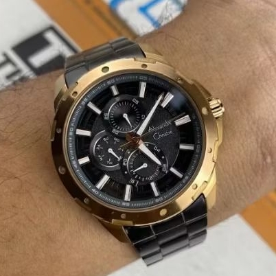 Jam Alexandre Christie Chrono Stainless Gagah keren mahal Jam Only dm 4,2 cm Pria