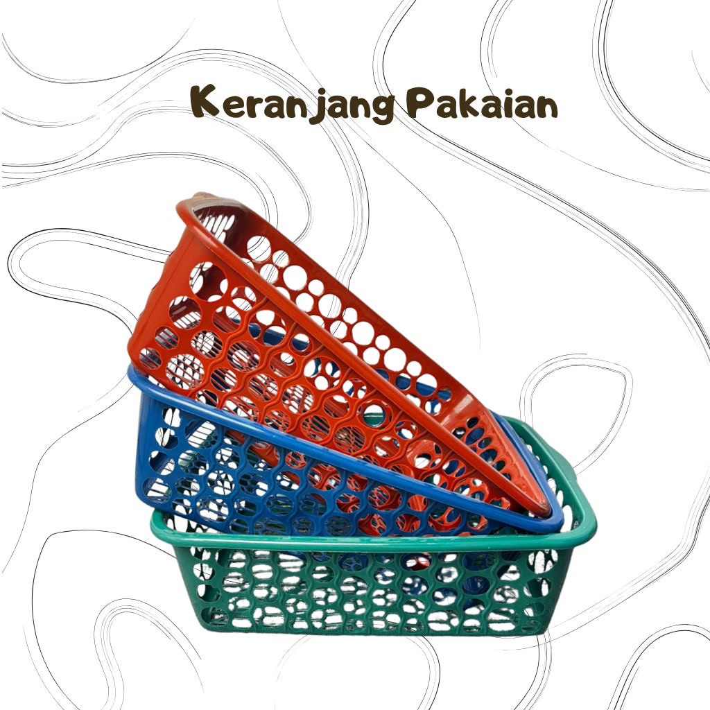 Keranjang Pakaian/ Keranjang Baju Serbaguna Plastik Tebal Murah