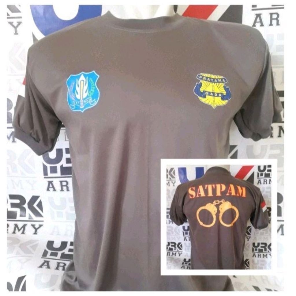 Kaos Satpam Security Coklat Gada Pratama Lengan Pendek