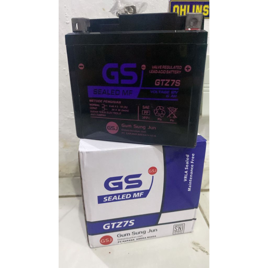 Aki gs untuk motor Vario NMAX pcx aerox dll gtz7s 6 ampere
