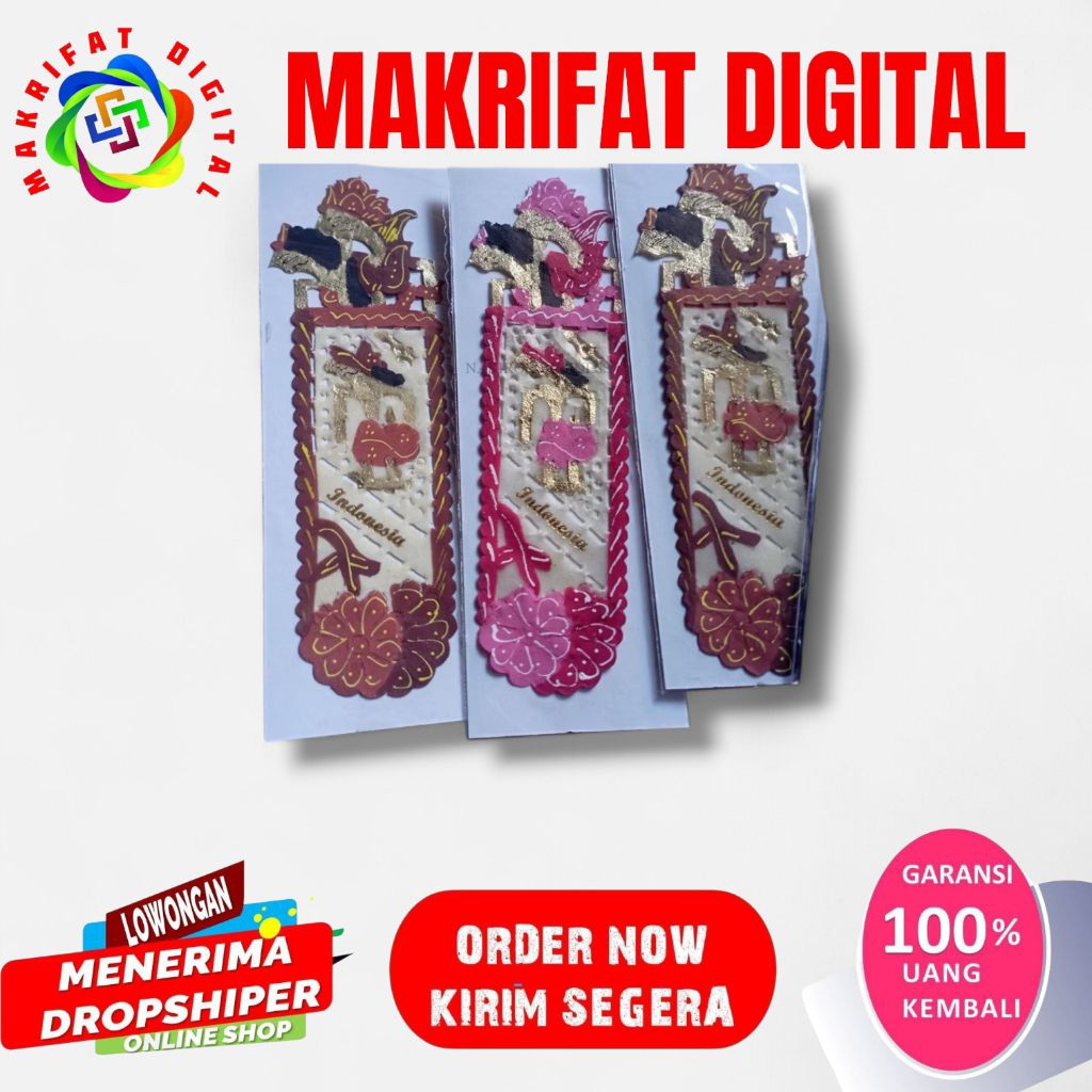 ZACK MART Pembatas Binder Buku - PEMBATAS BUKU Wayang Kulit Souvenir Batik Wayang Indonesia
