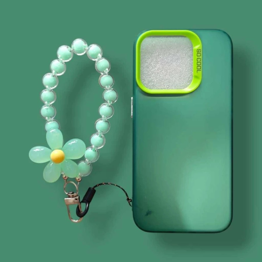 [ Bisa untuk Realme 14 / Realme 14t ] Hard Case IMD Polos + Tali Gantungan Hp Bunga