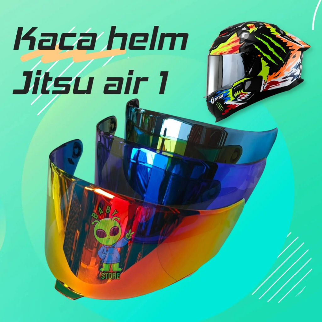 Kaca Helm Jitsu Air 1, Flat Visor jitsu air 1 Full Face