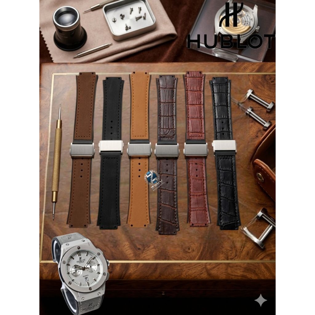 Strap Tali Jam Tangan Hublot Kulit Motif & Polos,Strap Tali Jam Tangan Hublot 22MM