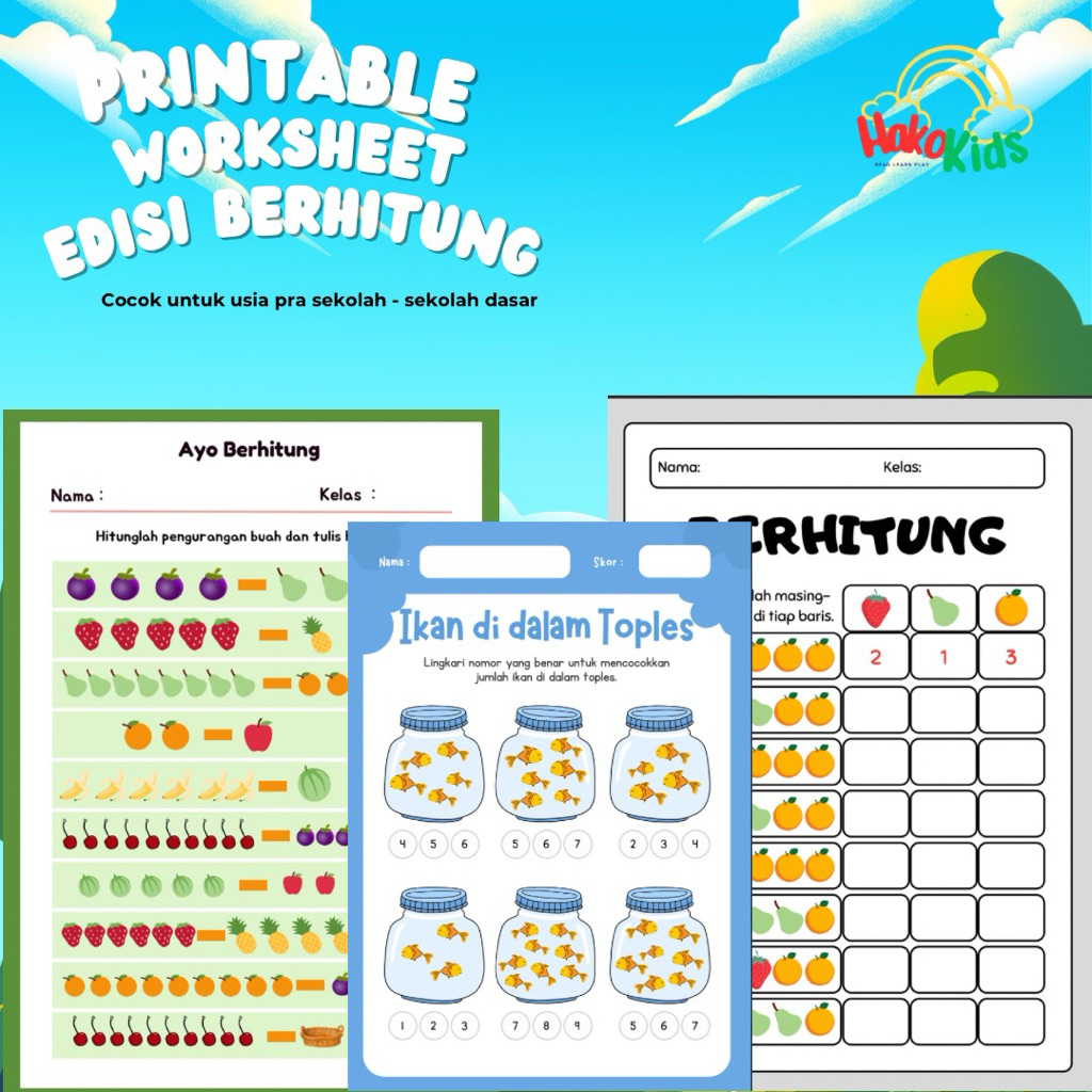 Printable Worksheet Anak Pra Sekolah - SD
