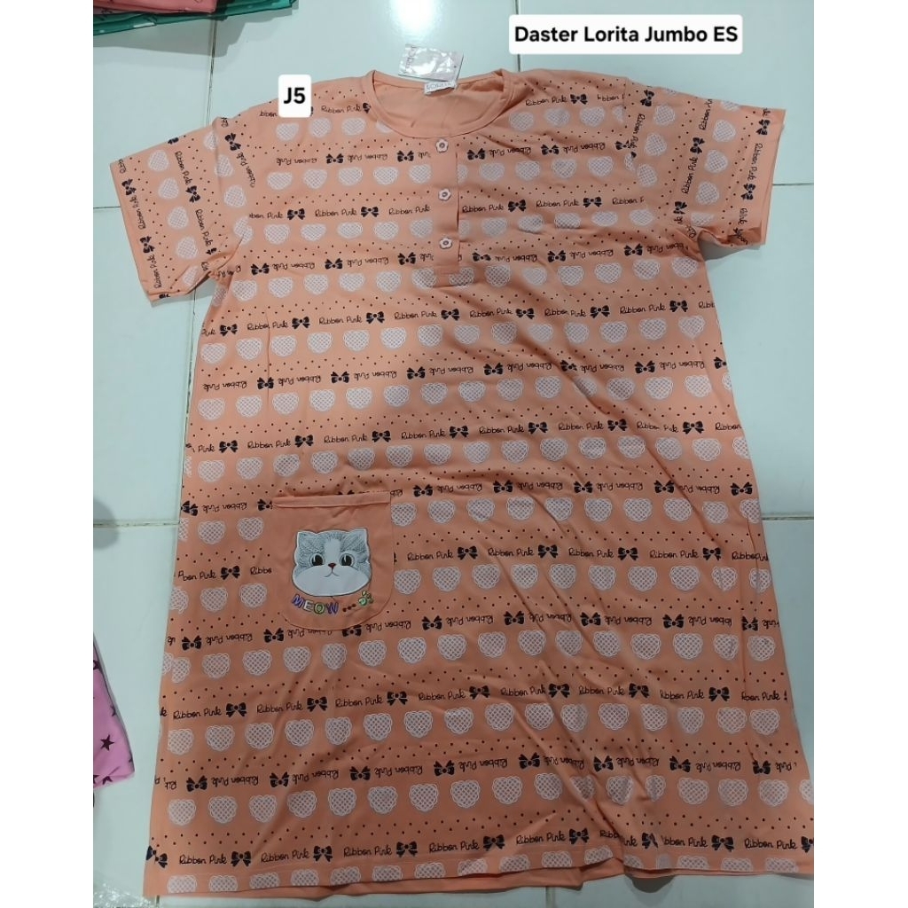 Daster Kaos Jumbo Lorita Lengan Pendek