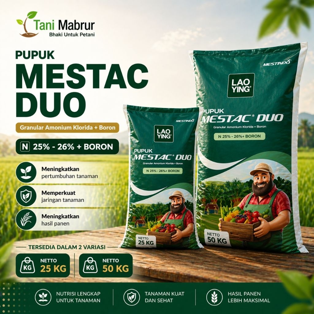Mestac Duo 25KG / 50KG - Pupuk Nitrogen + BORON Pasti Asli Lao Ying