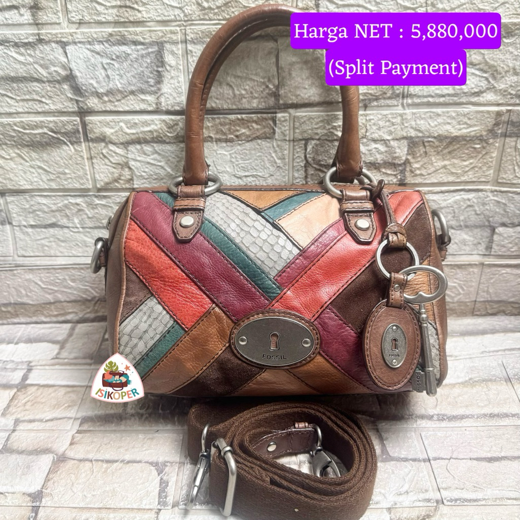 614# NET-Preloved Fossil Maddox Speedy Small PW Dark Patchwork