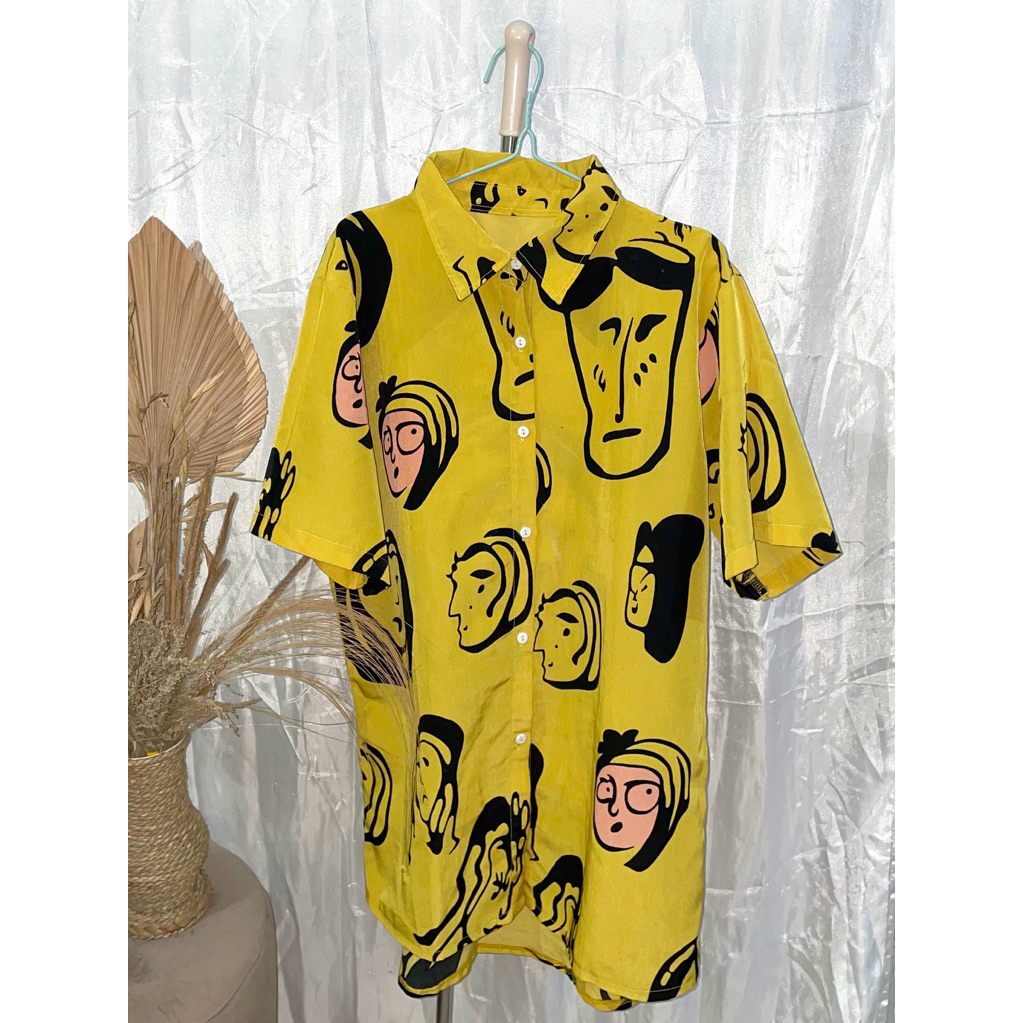kemeja kartun wanita preloved