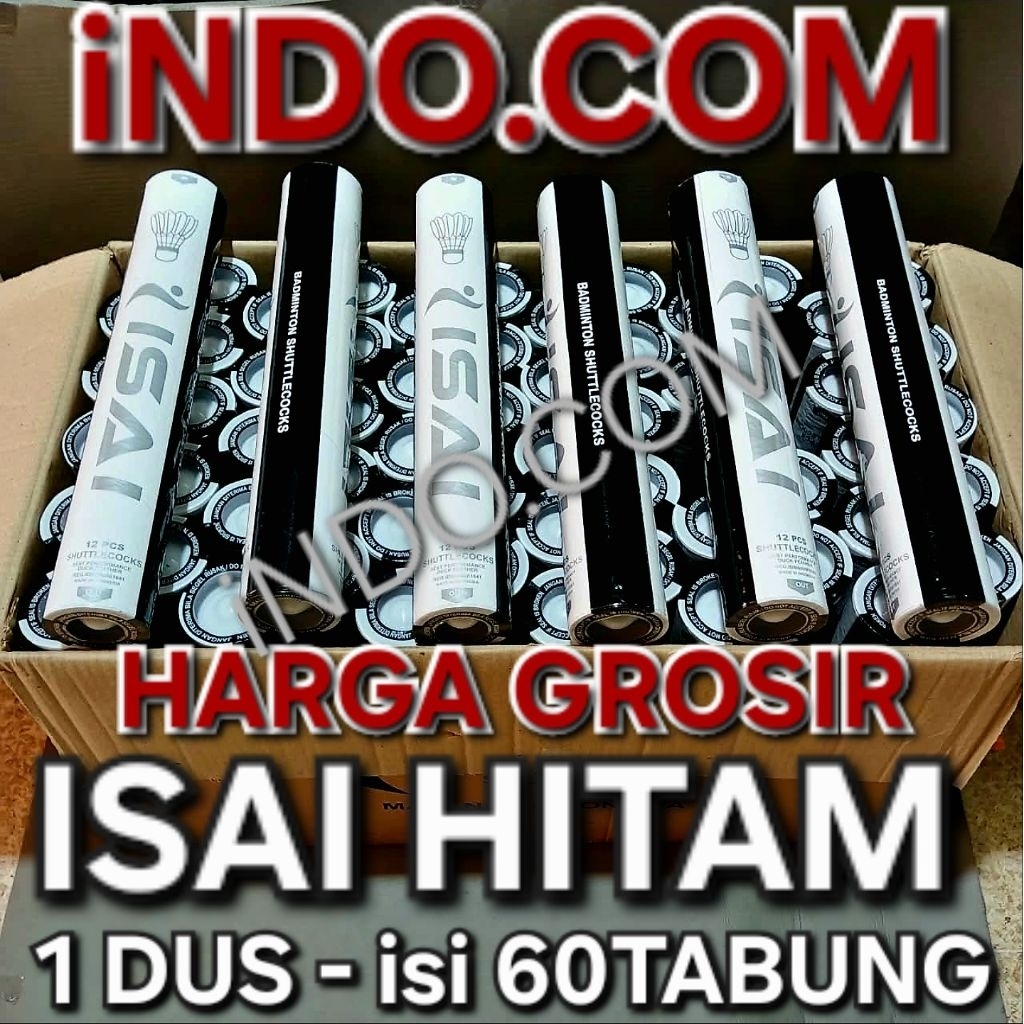 1DUS ISAI HITAM BOLA BULUTANGKIS HARGA GROSIR ISI 60 TABUNG ORIGINAL