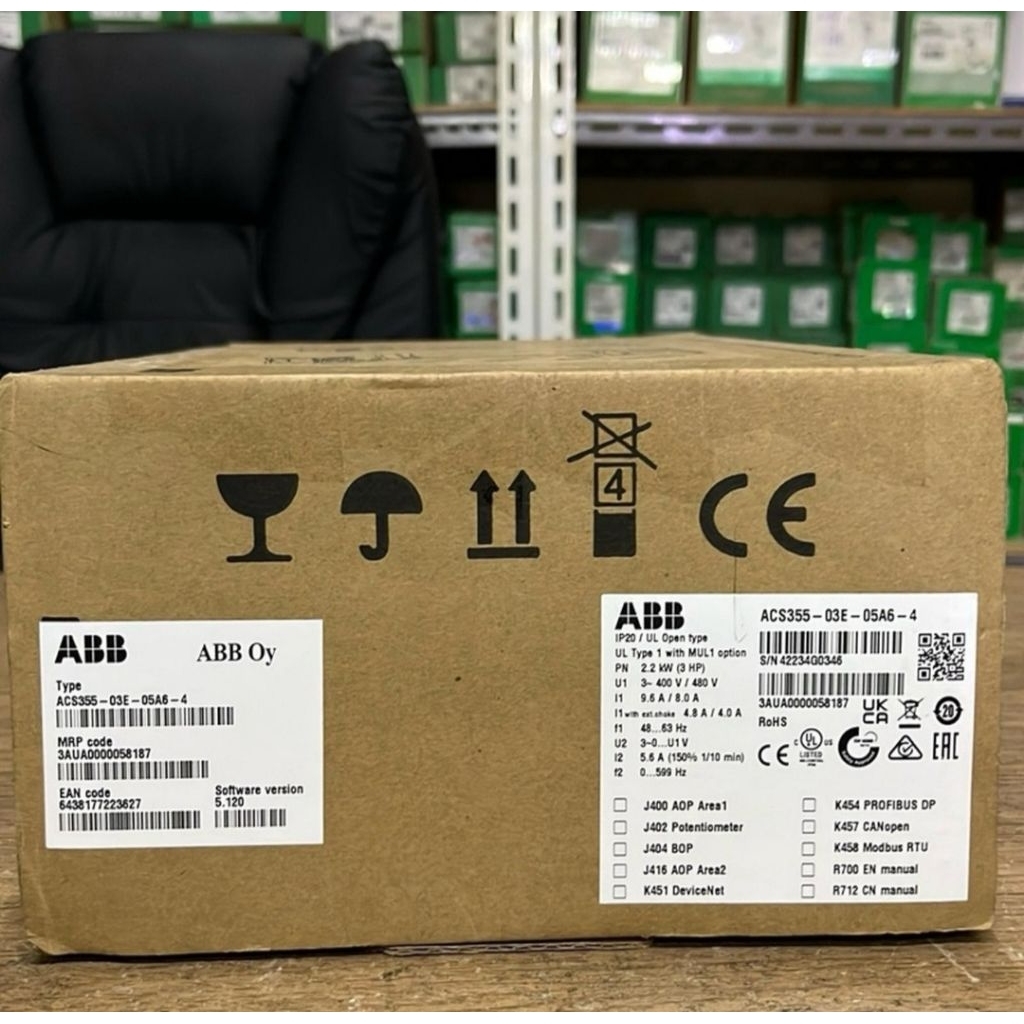 INVERTER ABB ACS355-03E-05A6-4 2.2KW 2,2KW 3HP 380VAC ORIGINAL