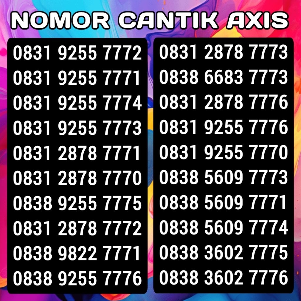 Kartu Perdana Nomor Cantik AXIS 777X/999X