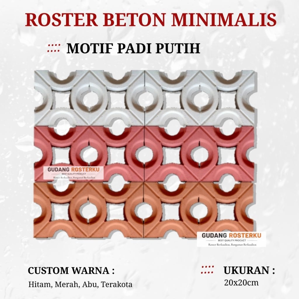 ROSTER BETON MINIMALIS PADI PUTIH / LOSTER PUTIH MINIMALIS / LOSTER PUTIH