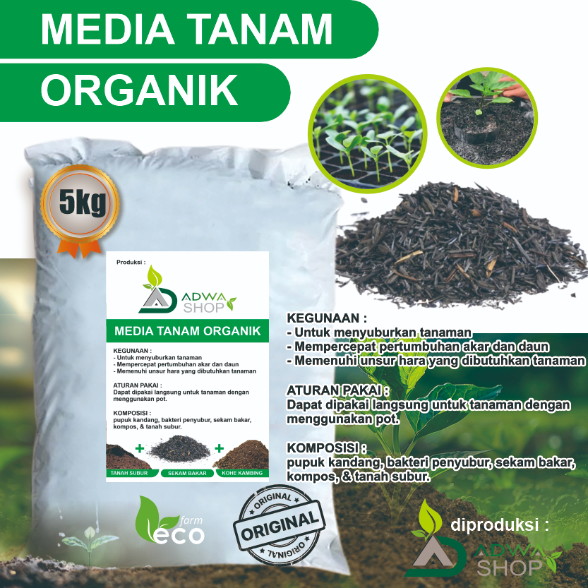 Media tanam sekam bakar permentasi pupuk kandang