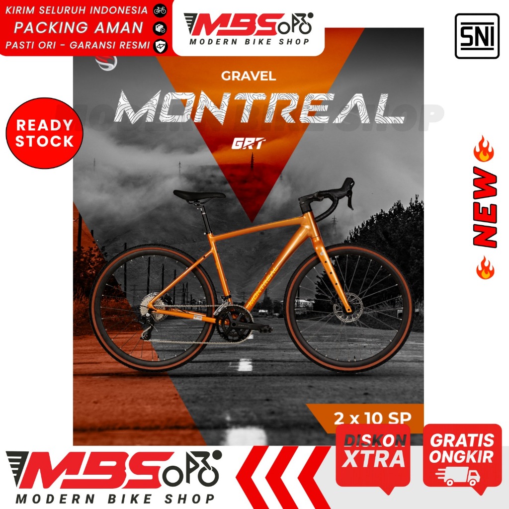 Gravel Bike Element Montreal GRT 700C Alloy Rem Hydraulic 2x10 Speed Sepeda Gravel Murah Berkualitas