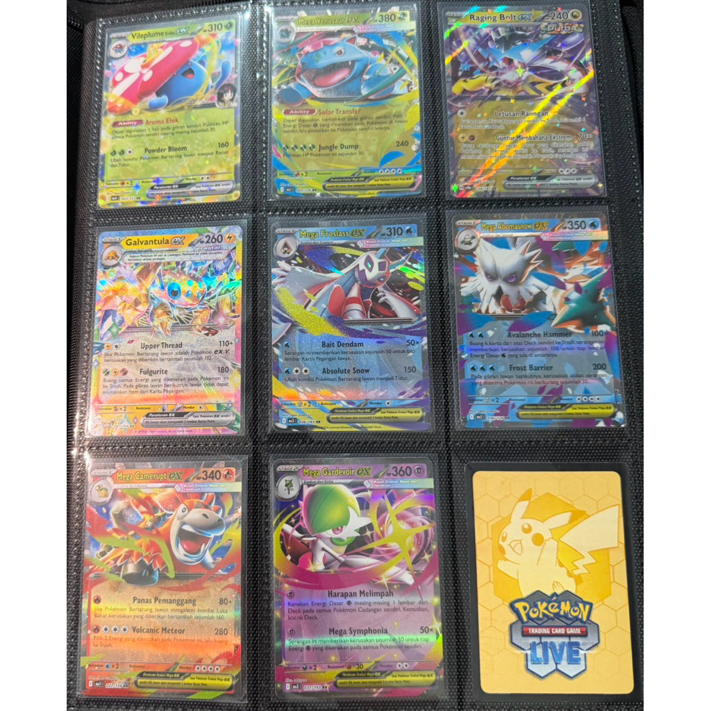 [8 CARD] BULK AR INDO vileplume erika ex, mega venusaur ex, raging bolt ex, mega abomasnow ex, mega 