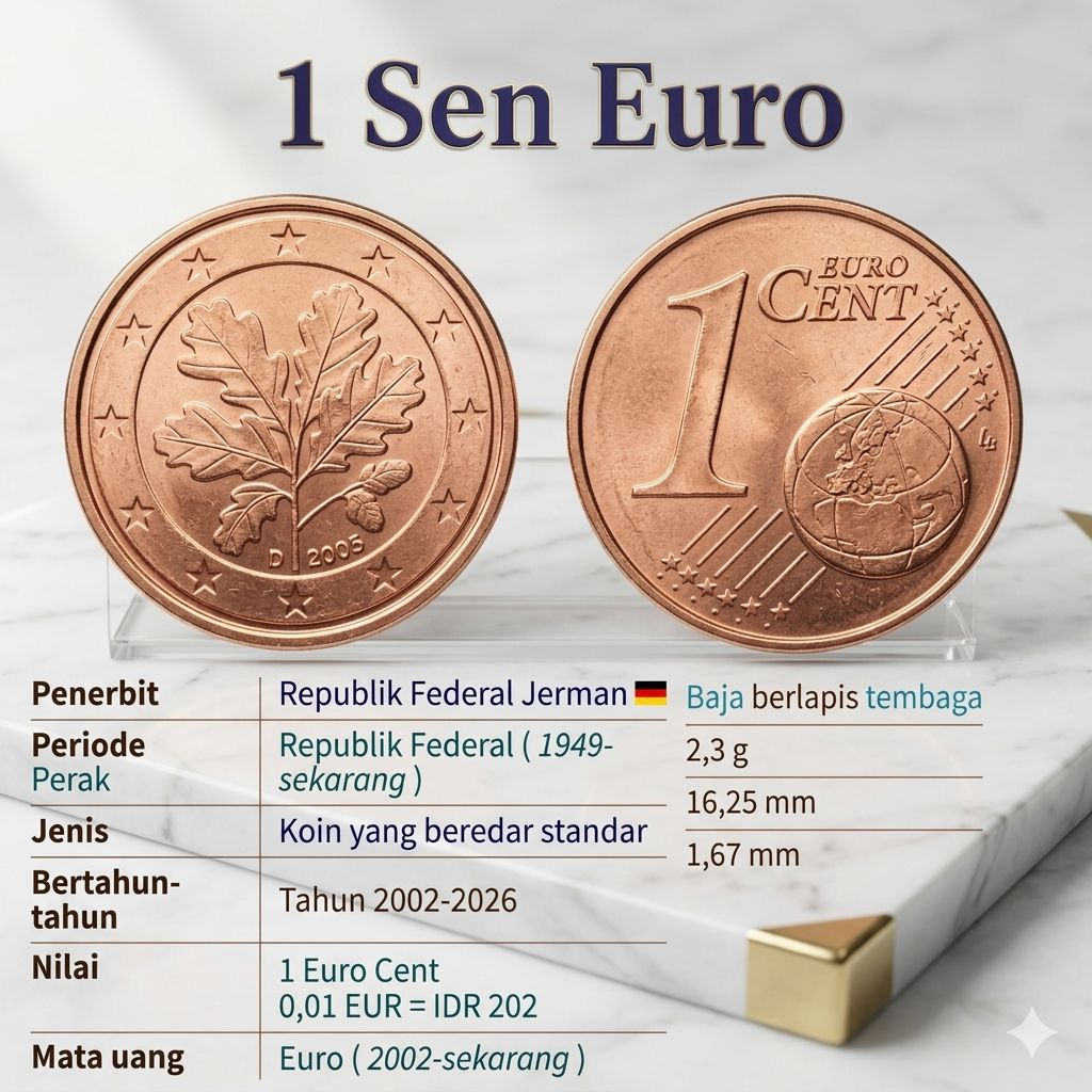 Koin 1Cent Euro Koin Euro Tembaga Ori Best Quality