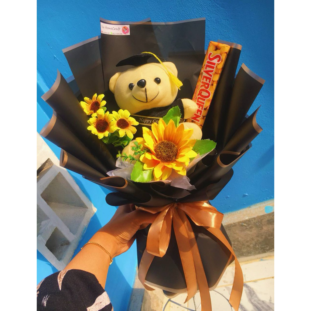 BUKET WISUDA | Buket coklat silverqueen buket murah buket boneka wisuda buket boneka