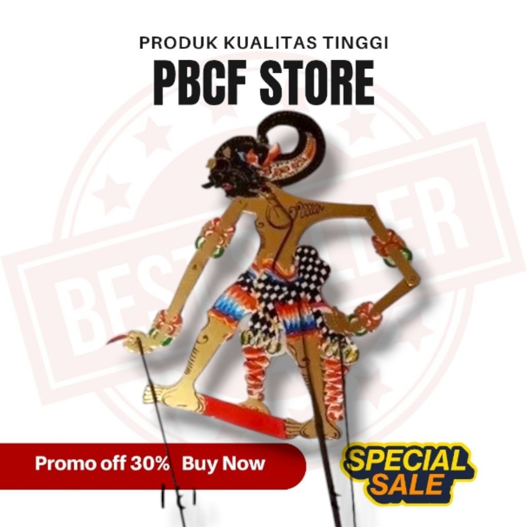 PBCF STORE Wayang kulit kertas mainan Bima werkudara jagal abilawa brataseno