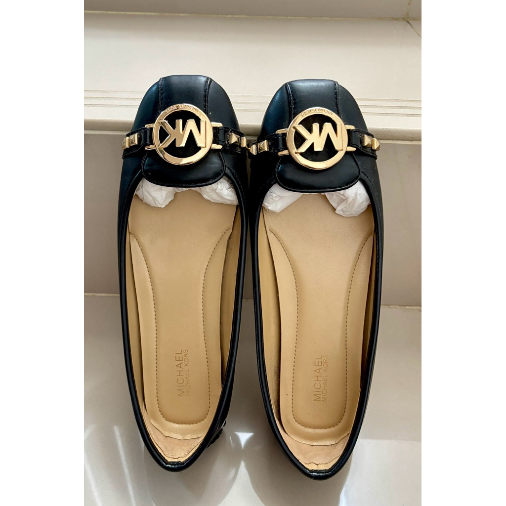 [PRELOVED] MK Fulton Faux Leather Moccasin - Black