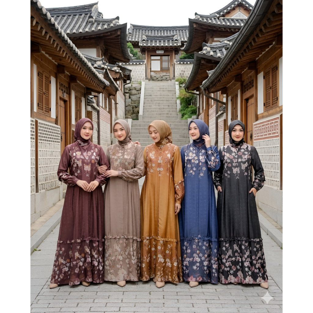 GAMIS YASMIN SET SCRAFT BY AISHA INAYA GRUP || GAMIS MOTIF BUNGA KOREAN STYLE PREMIUM