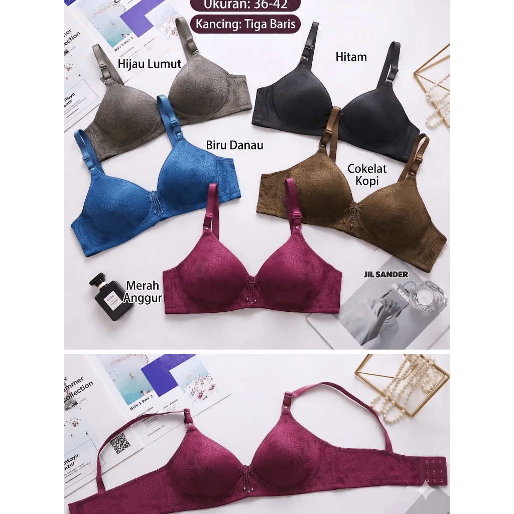 Bra BH Tanpa Kawat BH Busa Tipis Sport Bra BH Kemben Bh busa SUPER JUMBO TANPA KAWAT Kait 3 Bh super