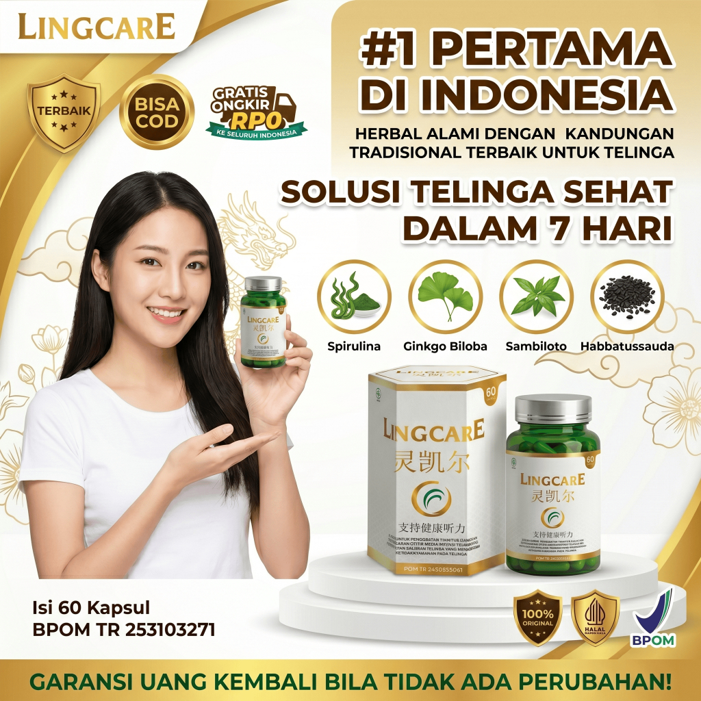 Obat Telinga Paling Ampuh Lingcare – Hilangkan Berdenging, Berair & Infeksi Telinga